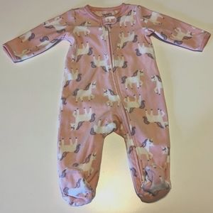 Unicorn fleece footie pajamas